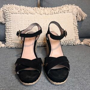 Black wedge sandal size 10